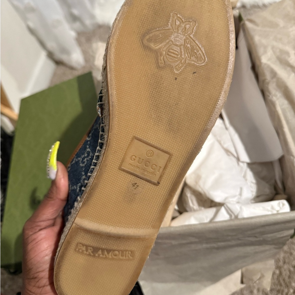Gucci Beige and Blue Espadrilles - Picture 3 of 5